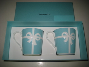 ☆ ティファニー TIFFANY&Co. ブルーボックス マグカップ 　ペア　箱付　ブルーボウ