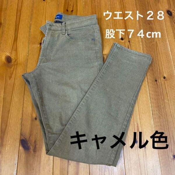 N avy メンズストレッチパンツ キャメル色