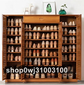  shoe rack bamboo made shoes box shoes rack high capacity, dustproof *. is dirty louver door ventilation assembly furniture higher - tea color -4 door - drawer 