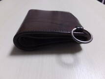 PORTER 925 WALLET(S) :ポーター925 ウォレット(S) ブラウン/バイカーズウォレット,トラッカーウォレット,ヌメ革使用,シルバー925リング付,_画像4