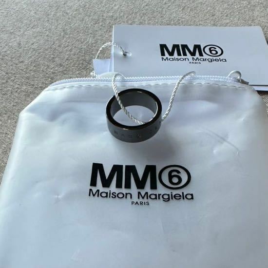 5新品 メゾンマルジェラ MM6 ブランドロゴ リング ダークシルバー 指輪 23SS size 5 14号 Maison Margiela 6レディース アクセサリー