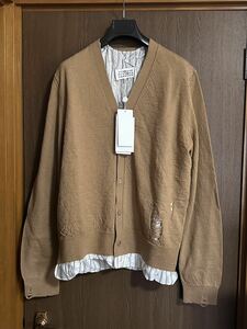 L新品53%of メゾンマルジェラ Anonymity of the Lining ニットカーディガン セーター 22AW size L Maison Margiela 4 14 メンズ キャメル