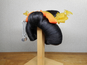 ミニチュア　鬘　かつら　日本髪　髪結い　飾り　髪型見本　髪飾り