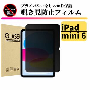 iPad mini6 覗き見防止 強化ガラス フィルム ガラスフィルム 保護フィルム タブレット mini 6 8.3インチ
