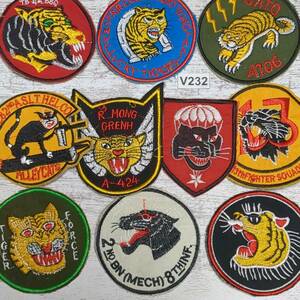 ★V232 タイガー 虎 TIGER ワッペン 10枚 スカジャン に! ベトナム 戦争 刺繍 ジャケット ベトジャン TI