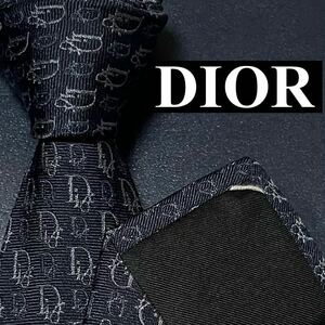 未使用級 現行 Dior HOMME ディオールオム ナロータイ ネクタイ シルク ストライプ オブリーク 蜂 bee CD ネイビー 紺