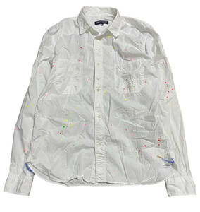 AD2012 COMME des GARCONS HOMME ギャルソン オム ペンキ加工 長袖シャツ 白 S