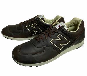 英国製 New Balance ニューバランス M576CBB オールレザー 茶 US12D 30㎝