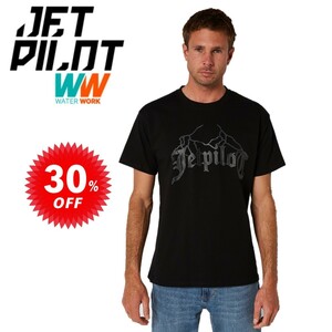 ジェットパイロット JETPILOT セール 30%オフ Tシャツ メンズ 送料無料 ライトニング SS Tシャツ ブラック/ブラック L W22605