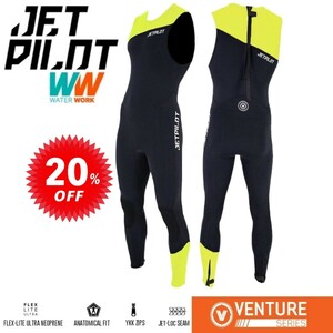 ジェットパイロット JETPILOT セール 20%オフ 送料無料 ウェットスーツ メンズ ベンチャー ジョン JA21154 ブラック/イエロー LS