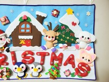 petit chaleur*　ハンドメイド*　フェルト*　リース*　タペストリー*　クリスマス*　プレゼント*　サンタクロース*　トナカイ*　雪*　_画像3