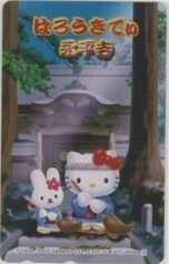 [ telephone card ] Hello Kitty -. flat temple Sanrio telephone card 10K-HA0018 unused *A rank 