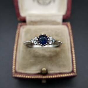 Винтажное кольцо кольца 925 Серебряный цвет камень ardeco гравюра Стирлинг Showa retro ysf24