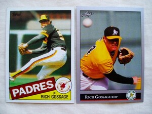 リッチ・ゴセージ【Rich Gossage】2枚セット■TOPPS1985 LEAF1992 サンディエゴパドレス アスレチックス 福岡ダイエーホークス 来日外国人