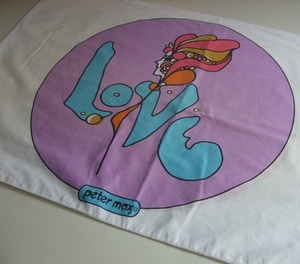 VINTAGE 60s 70s peter max ピーターマックス ピローケース 枕カバー LOVE ビンテージ サイケ ヒッピー 米国製　インテリア ディスプレイ