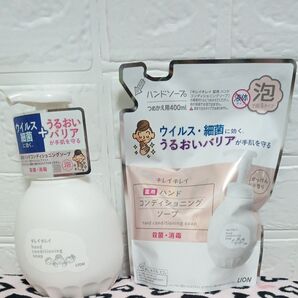 キレイキレイ 薬用 ハンドコンディショニングソープ 泡 せっけんの香り 本体 450ml ハンドソープ 殺菌 保湿 ライオン　