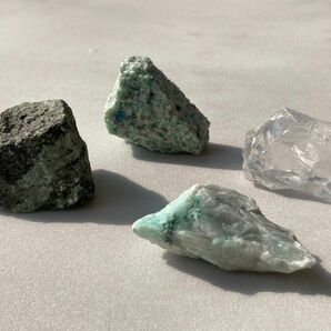 ミニ原石セット　ブルーグリーンセット　まとめ売り　天然石　K2 アベン　アマゾ　水晶　標本