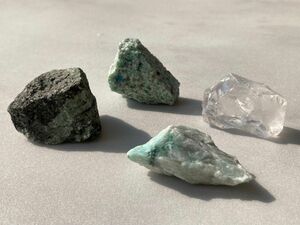 ミニ原石セット　ブルーグリーンセット　まとめ売り　天然石　K2 アベン　アマゾ　水晶　標本