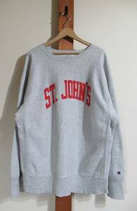 80'S VINTAGE USA古着★Champion/チャンピオン●REVERSE WEAVE リバースウィーブ トリコタグ プリントタグ ST JOHN'S カレッジプリント