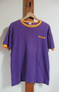 70'S VINTAGE USA古着★Champion/チャンピオン◇Tシャツ リンガー トリム バータグ フロッキープリント MADE IN USA アメリカ製