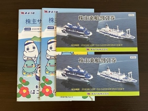 【ネコポス無料】東海汽船　株主乗船割引券20枚（10枚綴り2冊）+ 株主サービス券2冊　2024年3月31日まで