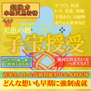 【子宝授産 本格祈祷】お守り 子作り 妊活レス 安産 子授り 夫婦仲 コウノトリ縁結び 占い 引き寄せ 形代