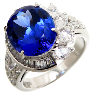 [. talent head office ]Non Brand non brand Pt900 3.93ct tanzanite ring * ring Pt900 platinum 10 number lady's DH77494