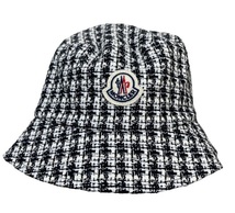 サイズM■新品 本物保証/モンクレール/BUCKET HAT/バケットハット/ツイードハット/キャップ/CAP/レディース/MONCLER/F09/ブラックxホワイト_画像1