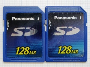 ★Panasonic ＳＤメモリーカード １２８ＭＢ ２枚 中古★送料６３円～