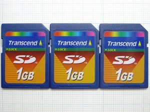 ★Transcend ＳＤメモリーカード １GB ３枚 中古★送料６３円～