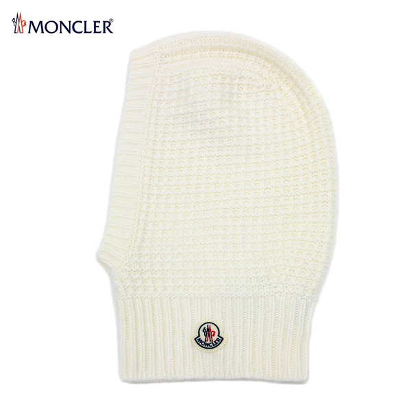 送料無料 13 MONCLER モンクレール 3B00049 M1115 ホワイト ネックウォーマー ロゴパッチ付