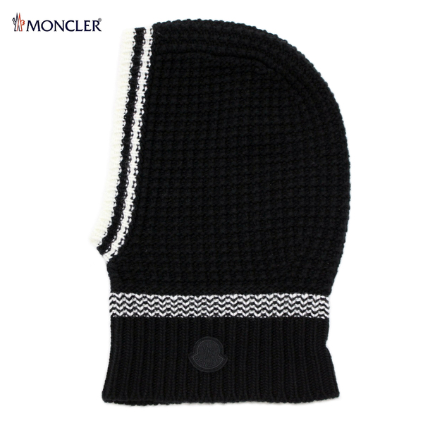 送料無料 12 MONCLER モンクレール 3B00017 M1115 ブラック ネックウォーマー ロゴパッチ付