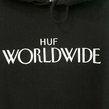 【未使用】HUF ハフ パーカー プルオーバー 裏起毛 フーディー ロゴ 黒 L_画像3