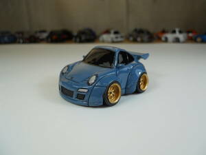 カスタムミニカー　ポルシェ997 ワイドボディ　BBS ダークブルー　22