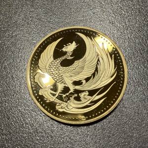 5824,,,日本古銭 鳳凰　約40mm　菊の御紋記念金貨　硬貨　レプリカ