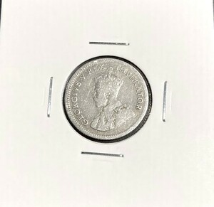 南アフリカ 6ペンス 銀貨 ジョージ5世 国花 プロテアの花 1933年