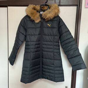 PUMA Puma new goods unused fur with a hood . long coat M size 