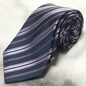  Comme Ca Ism COMME CA ISM beautiful goods unused goods the smallest lustre necktie stripe reji men taru dark blue series navy series Z-008289.. packet 