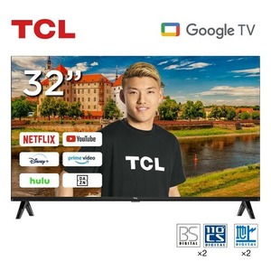 TCL 32型 32インチ スマートテレビ Google TV Dolby Wチューナー フルHD Algo Engine 32V 地上・BS・110度CSデジタル VAパネル ベゼルレス