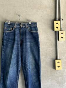 90s 90年代 96年 ビンテージ リーバイス 610 levis デニム スリム テーパード パンツ USA製 古着 ボタン裏501 アメリカ ヒゲ 濃紺 インディ