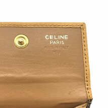 CELINE セリーヌ コインケース マカダム柄 ブラウン ベージュ レザー フラップ_画像6