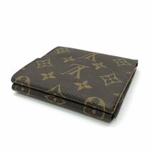 LOUIS VUITTON ルイヴィトン LV モノグラム ポルト モネ・ビエ カルトクレディ 財布 三つ折り Wホック ブラウン M61660_画像3