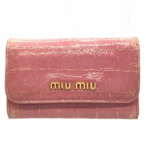 MIUMIU ミュウミュウ キーケース 6連 ピンク ゴールド金具_画像1