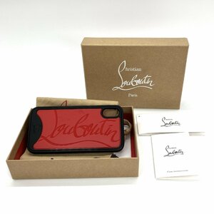 Christian Louboutin クリスチャンルブタン スマホケース iPhoneX/XS 1195360 背面型 レッド ブラック CM4H 箱付き