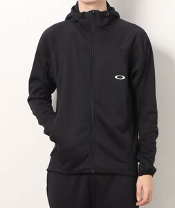 (物9) 定価8,800円　オークリー　スウェットジャケット　Enhance Wr Grid Fleece Jacket 12.0　FOA403537　黒　メンズXL