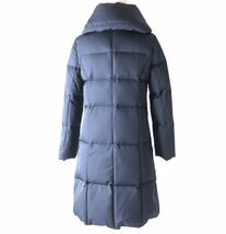 未使用品★正規品 M-PREMIER エムプルミエ A228-003 ショールカラー 比翼仕立て ZIP UP ダウンコート ネイビー 36 タグ付 シンプル◎_画像3