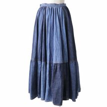 極美品◇正規品 DIOR ディオール 21SS 112J56A3941 パッチワークデザイン コットンデニム ミディスカート インディゴ レディース 40 伊製_画像5