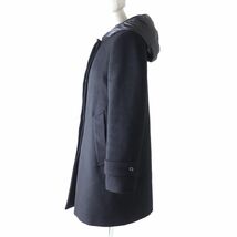 極美品★正規品 MACKINTOSH LONDON マッキントッシュ ロンドン ロゴボタン 3way ダウンライナー付き ノーカラー ウールコート 黒 38 秋冬◎_画像2