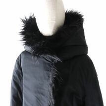 極美品★国内正規品 MONCLER モンクレール CRUCIANELLE 21-22AW フード付 エコファートリミング ロングダウンコート レディース 黒 2_画像4