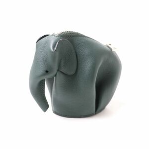  не использовался товар *LOEWE Loewe 101409 слон Elephant кожа ячейка для монет | Mini сумка женский темно-зеленый Испания производства хранение пакет имеется!